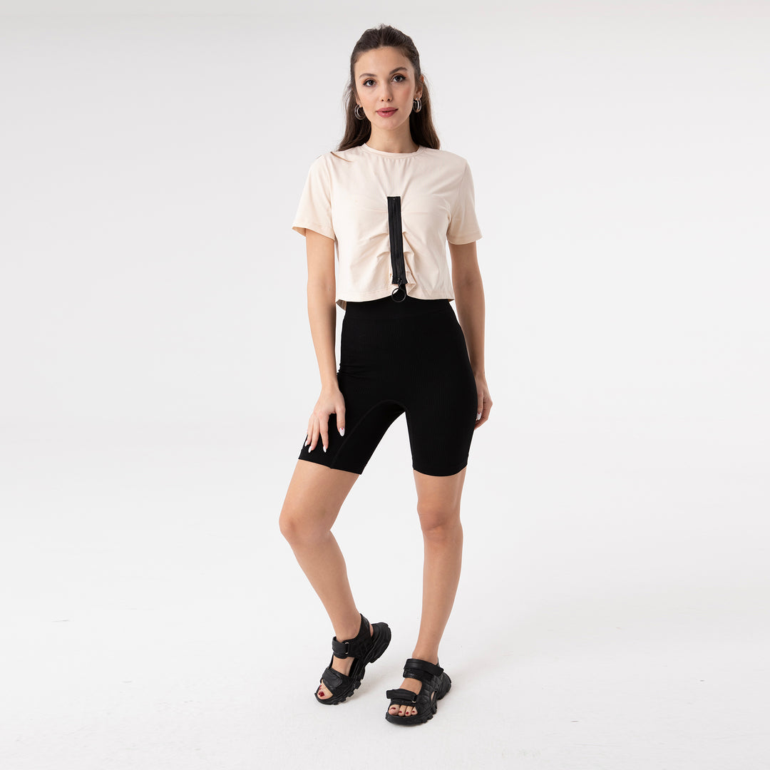Front Zip Detail T-Shirt 31174