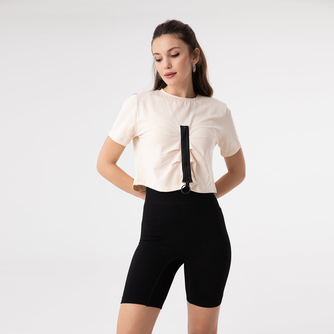 Front Zip Detail T-Shirt 31174