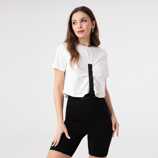 Front Zip Detail T-Shirt 31174