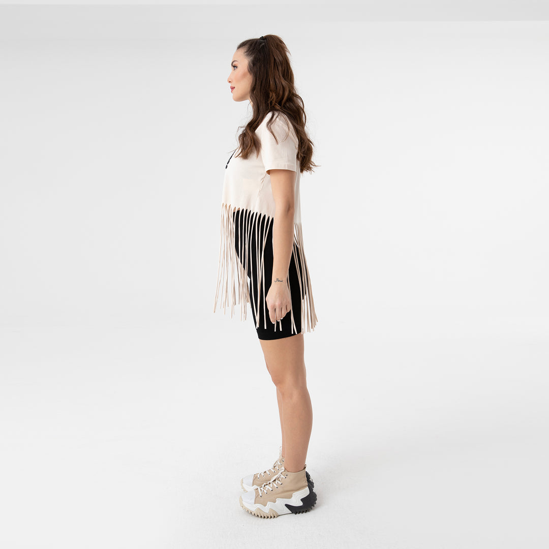 Embroidery Fringe Trim T-shirt 31156