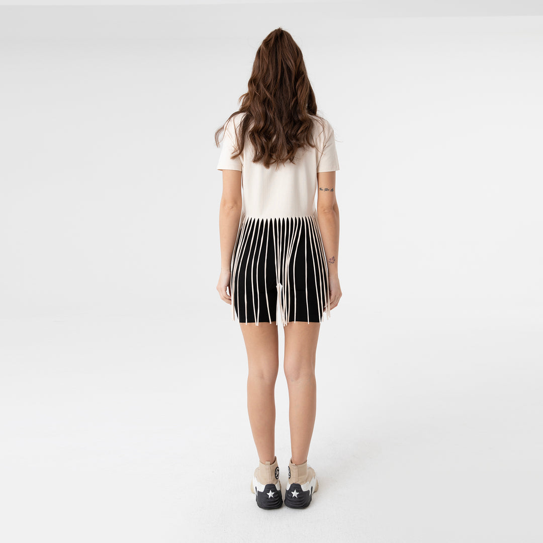 Embroidery Fringe Trim T-shirt 31156