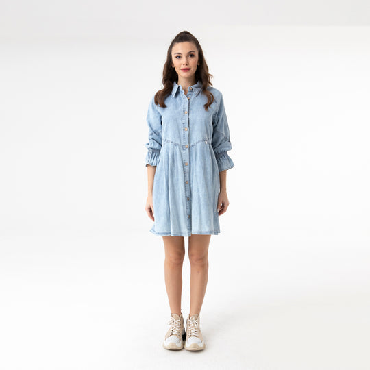 Denim Style Mini Dress 31083