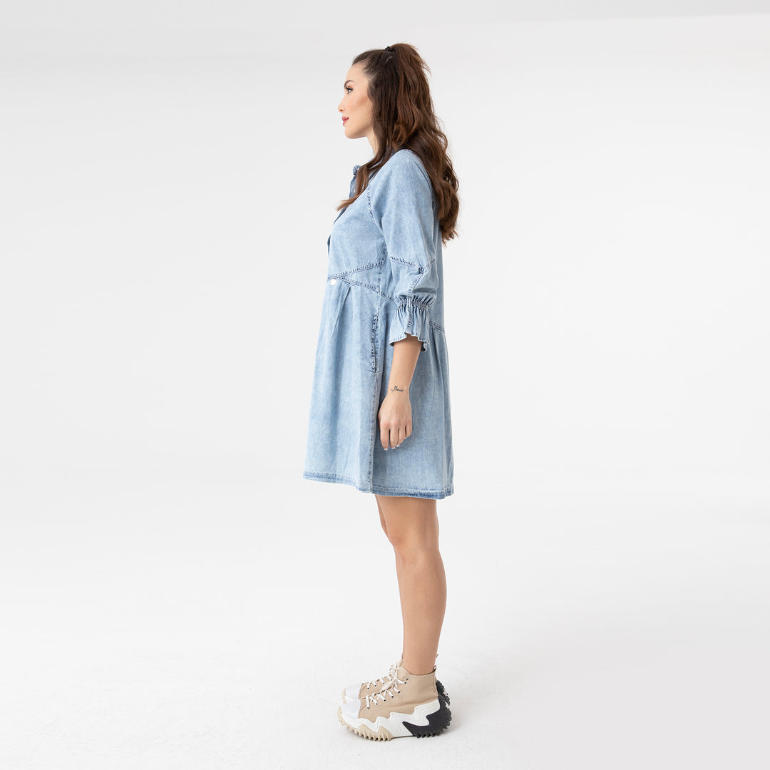 Denim Style Mini Dress 31083