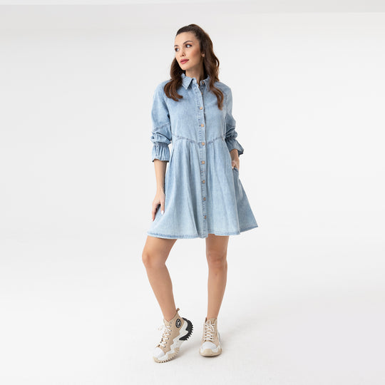 Denim Style Mini Dress 31083