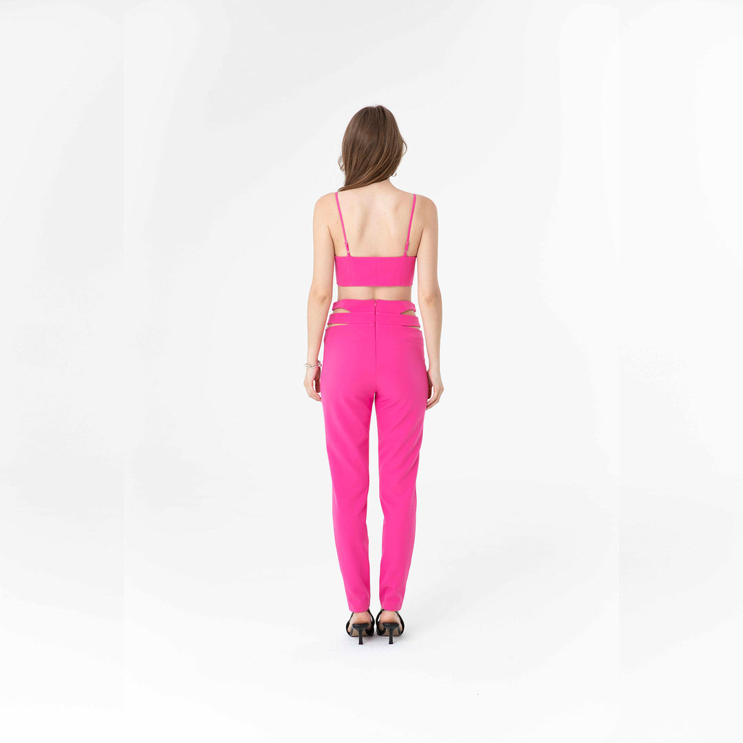 Crop Top and Cut Out Pants Set 60390