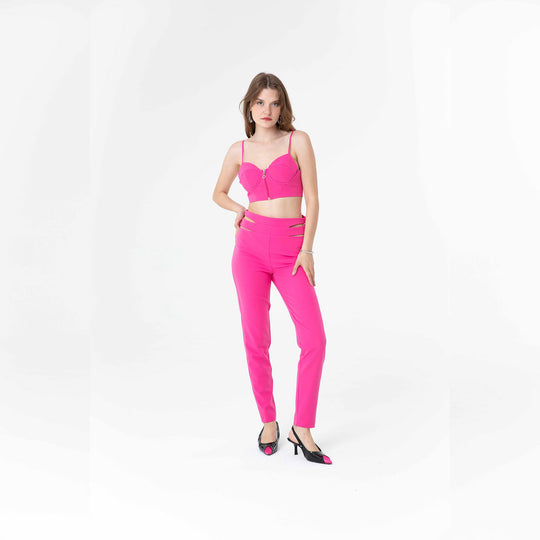 Crop Top and Cut Out Pants Set 60390