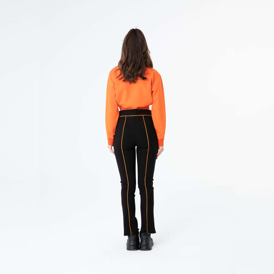 Mock Neck Embroidered Crop Sweatshirt 60278