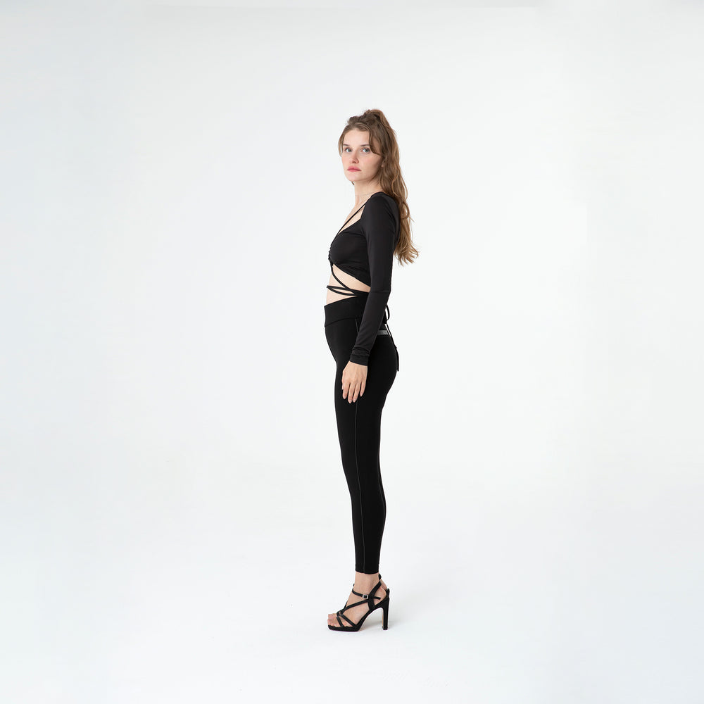 Criss-Cross Long Sleeve Crop Top 60315