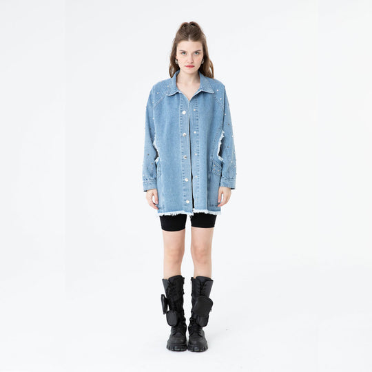 Oversized Patchwork Denim Jacket 60371