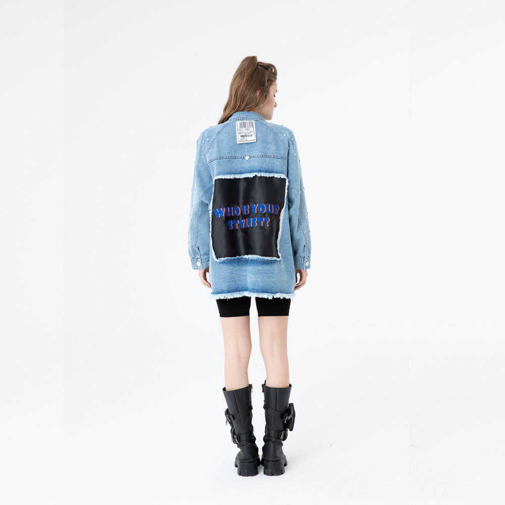 Oversized Patchwork Denim Jacket 60371
