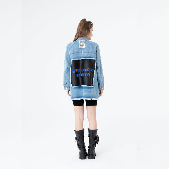 Oversized Patchwork Denim Jacket 60371