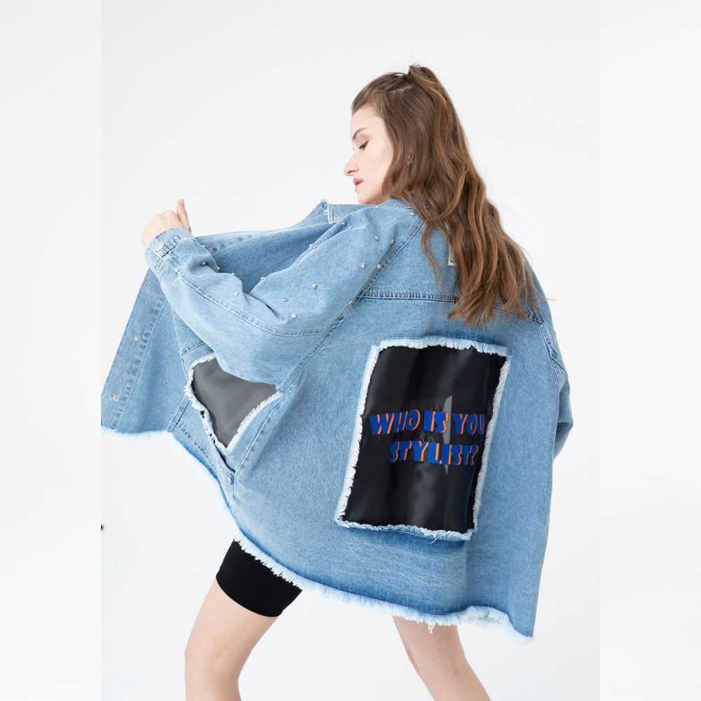 Oversized Patchwork Denim Jacket 60371