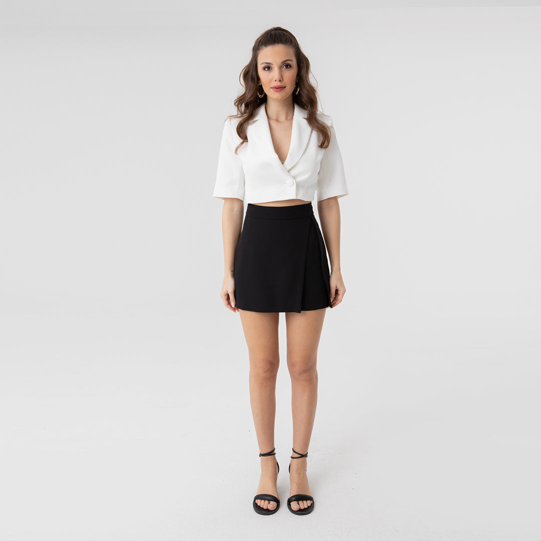 Double-Breasted Crop Jacket 31218