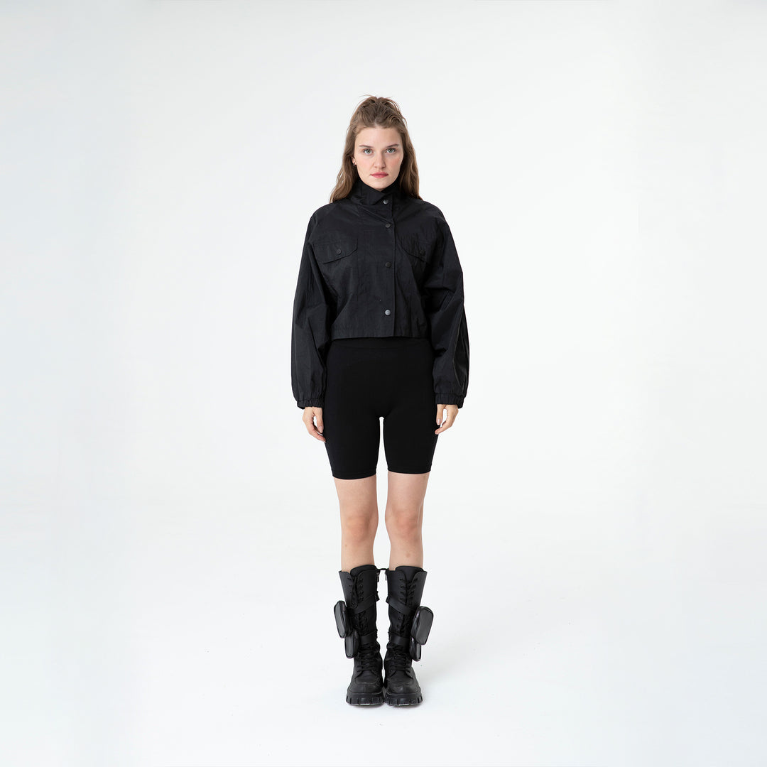 Cropped Raglan-Sleeve Windbreaker 60321
