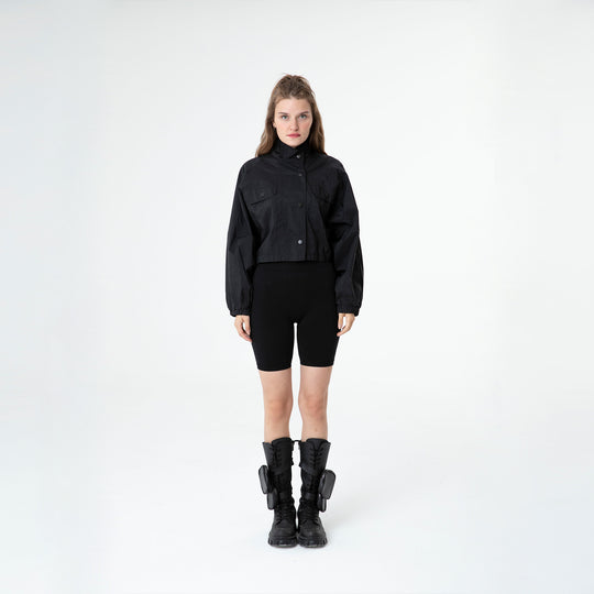 Cropped Raglan-Sleeve Windbreaker 60321