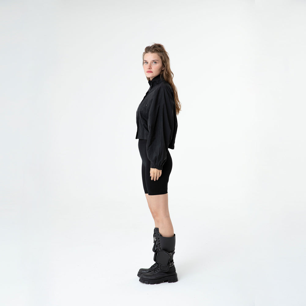Cropped Raglan-Sleeve Windbreaker 60321