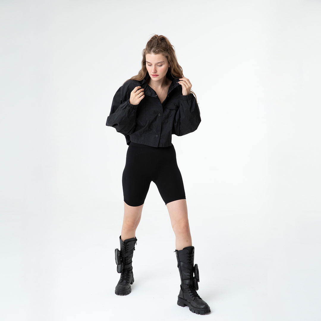 Cropped Raglan-Sleeve Windbreaker 60321