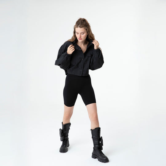 Cropped Raglan-Sleeve Windbreaker 60321