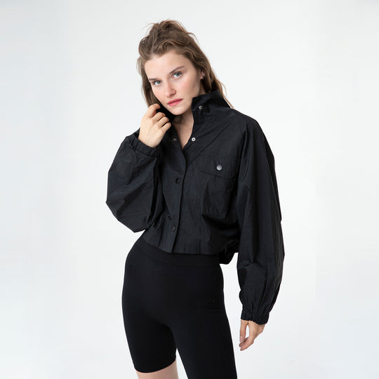 Cropped Raglan-Sleeve Windbreaker 60321