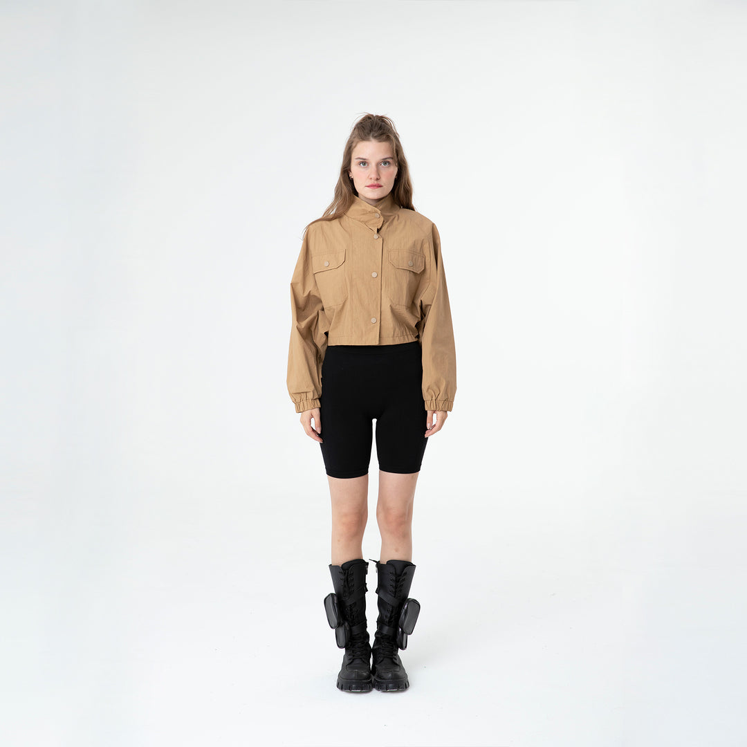 Cropped Raglan-Sleeve Windbreaker 60321