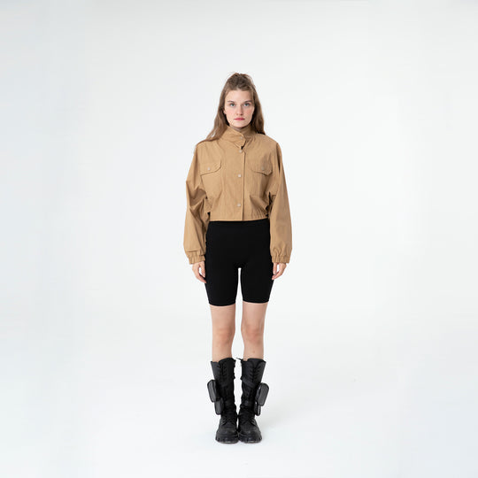 Cropped Raglan-Sleeve Windbreaker 60321