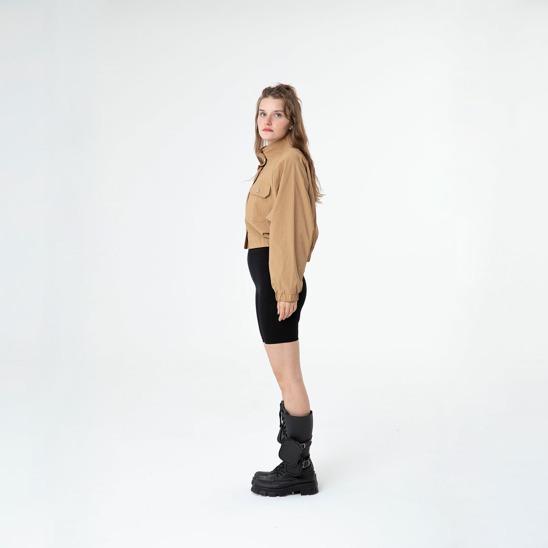 Cropped Raglan-Sleeve Windbreaker 60321