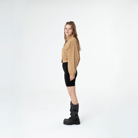 Cropped Raglan-Sleeve Windbreaker 60321