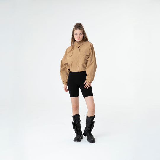 Cropped Raglan-Sleeve Windbreaker 60321