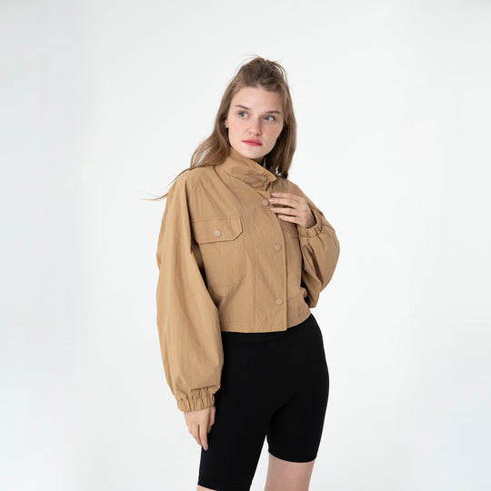 Cropped Raglan-Sleeve Windbreaker 60321