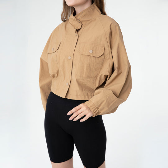 Cropped Raglan-Sleeve Windbreaker 60321
