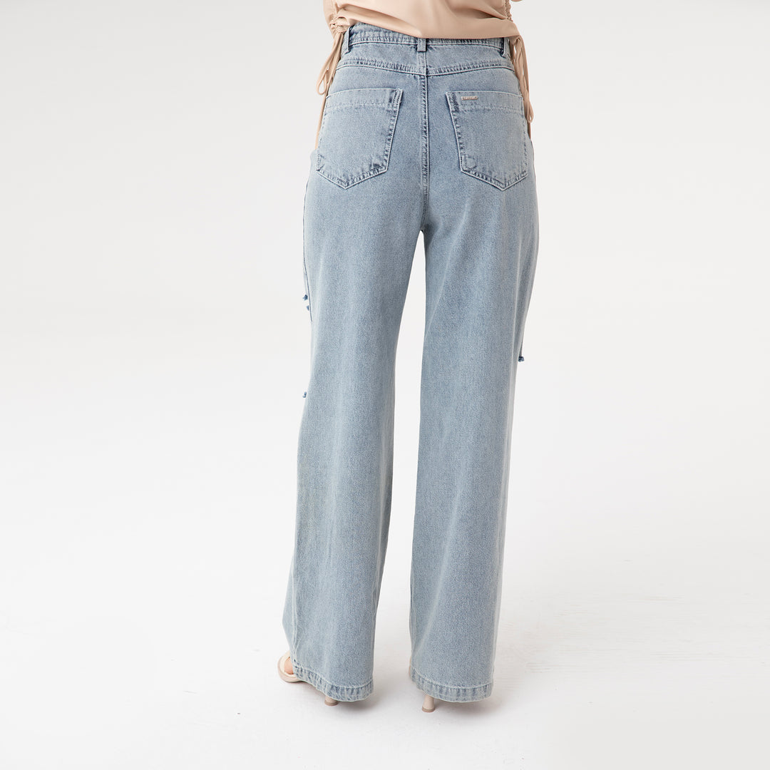 Ripped Palazzo Jeans 31055