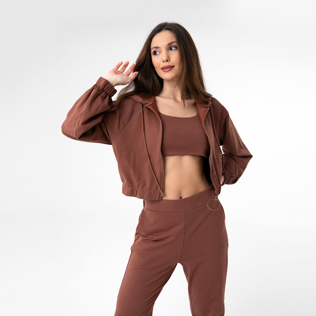 Zip-Up Cotton Hoodie 31099