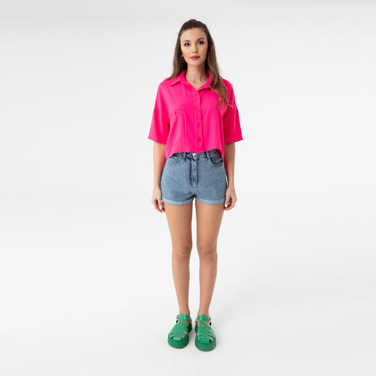 Short Sleeve Oversized Shirt 31175