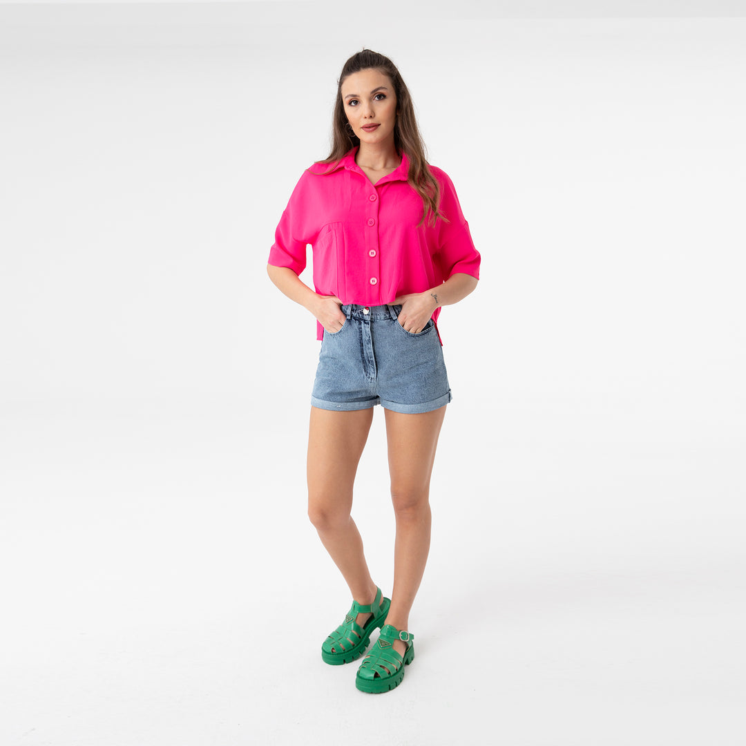 Short Sleeve Oversized Shirt 31175