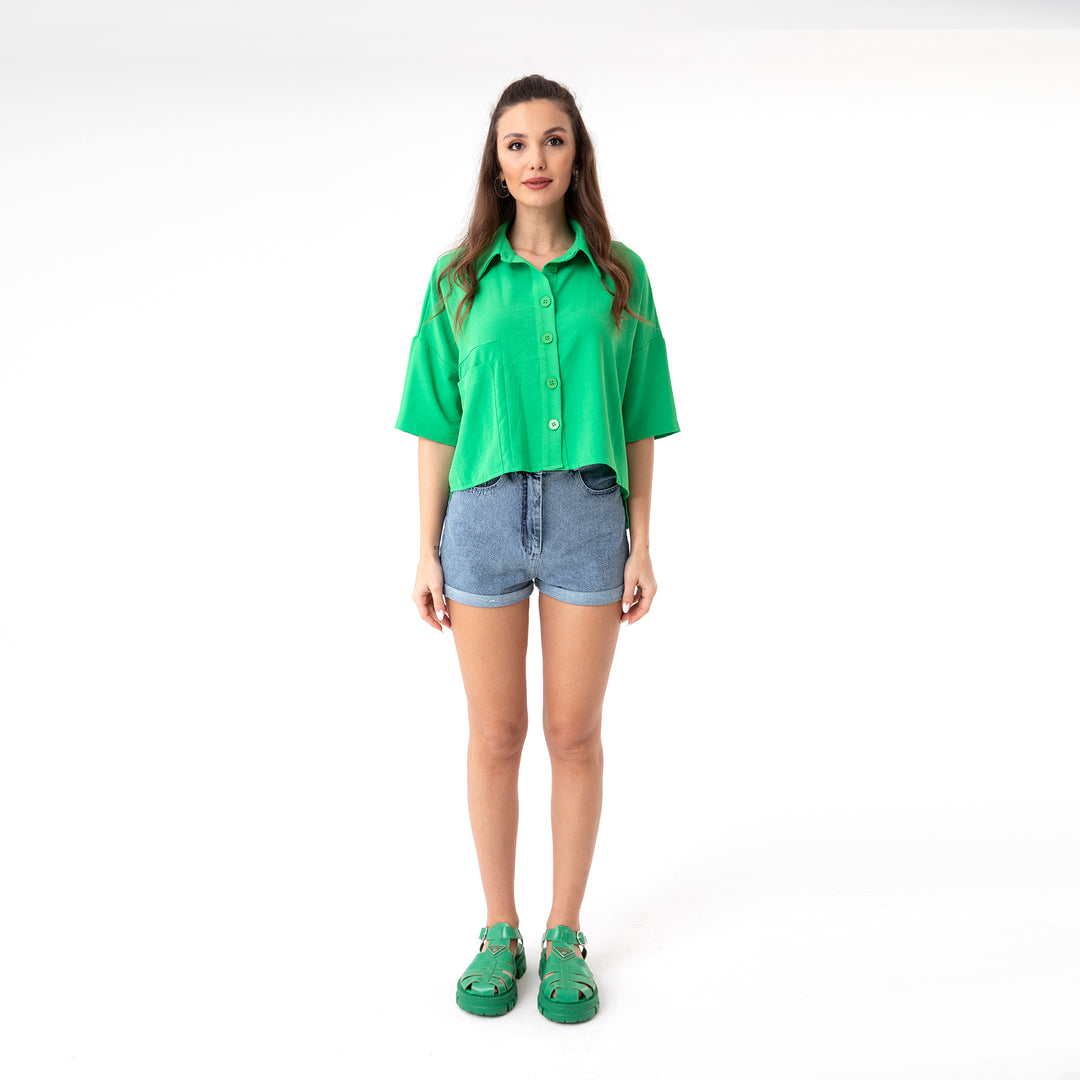 Short Sleeve Oversized Shirt 31175
