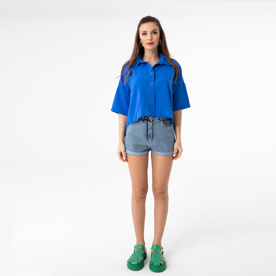 Short Sleeve Oversized Shirt 31175
