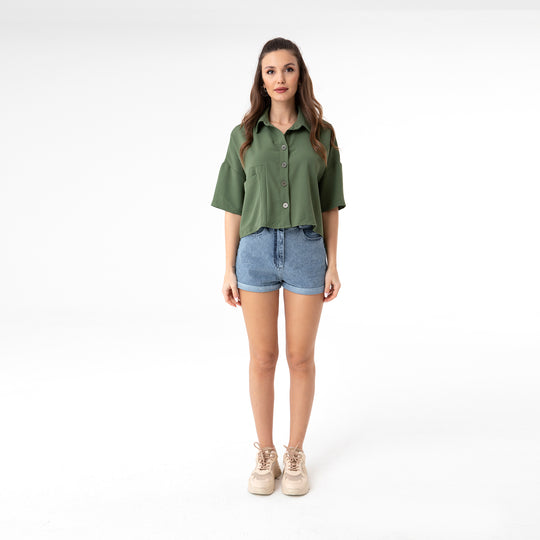 Short Sleeve Oversized Shirt 31175