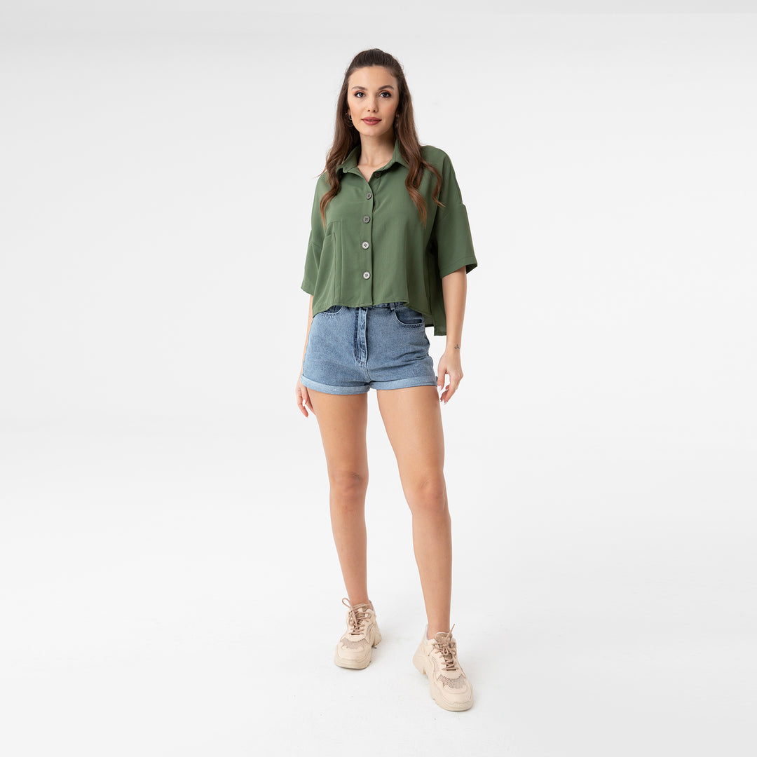 Short Sleeve Oversized Shirt 31175