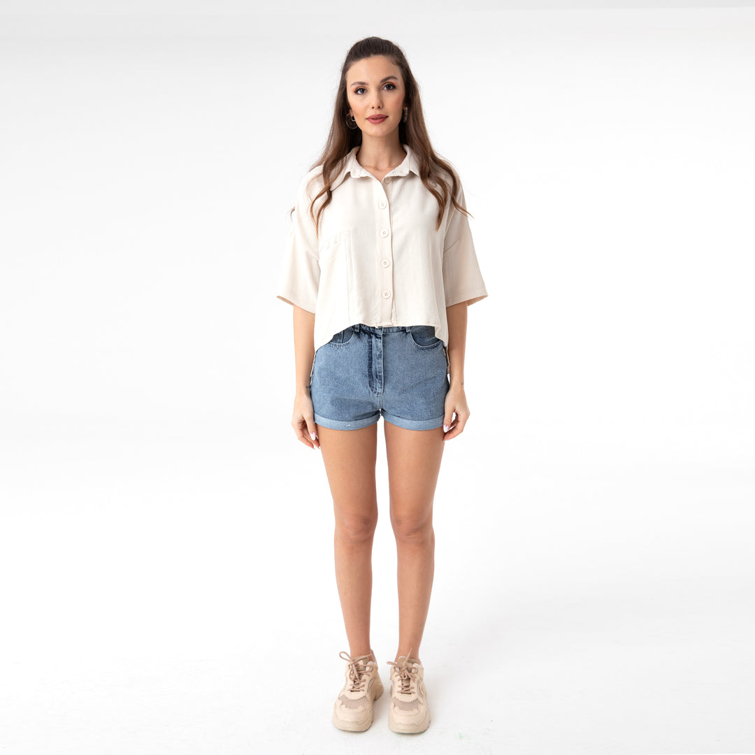 Short Sleeve Oversized Shirt 31175