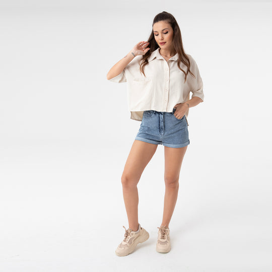 Short Sleeve Oversized Shirt 31175