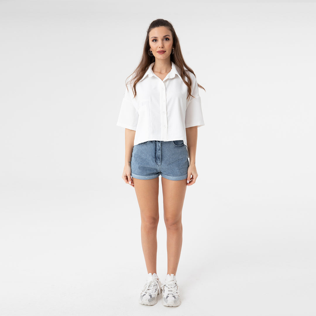 Short Sleeve Oversized Shirt 31175