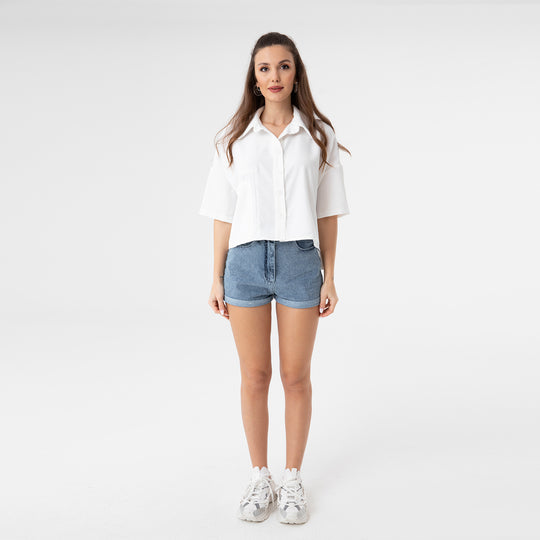 Short Sleeve Oversized Shirt 31175