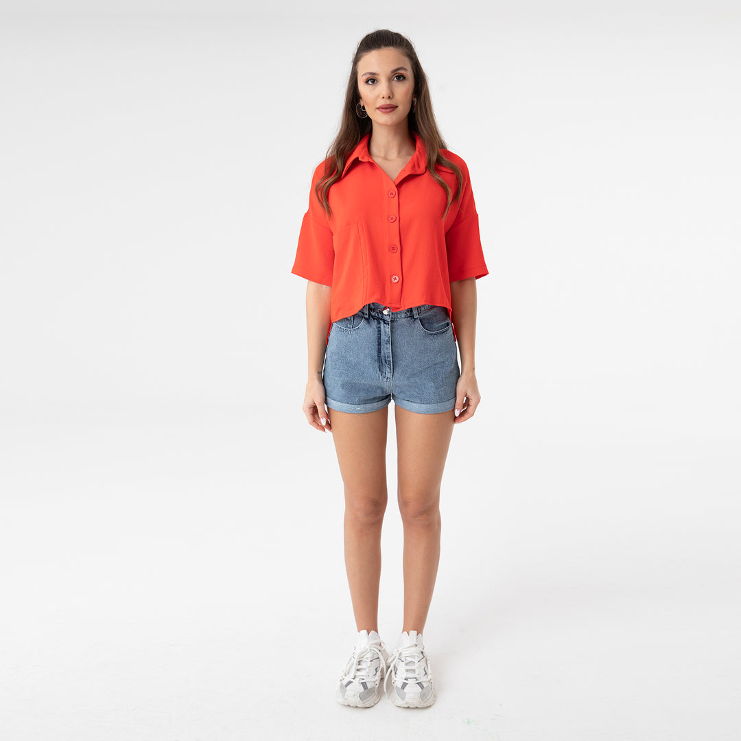 Short Sleeve Oversized Shirt 31175