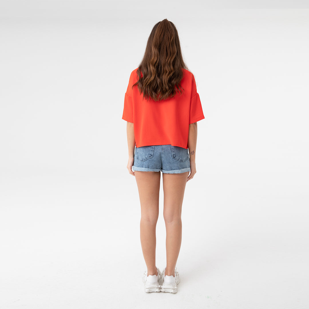 Short Sleeve Oversized Shirt 31175