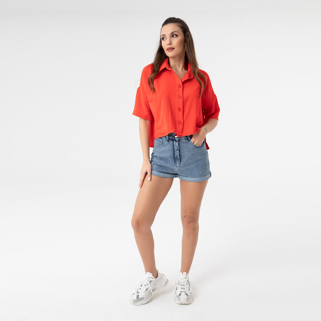 Short Sleeve Oversized Shirt 31175