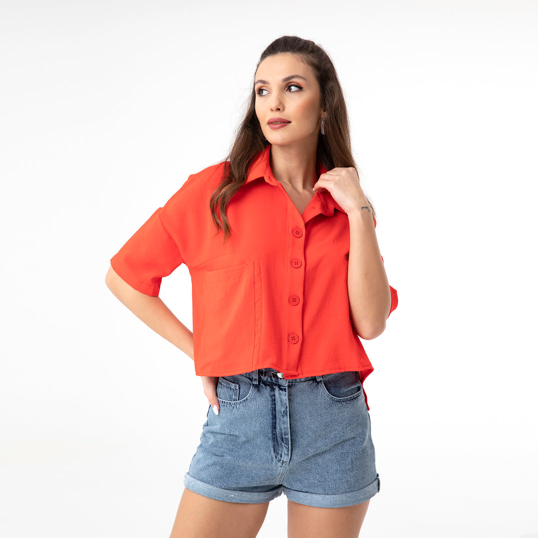 Short Sleeve Oversized Shirt 31175
