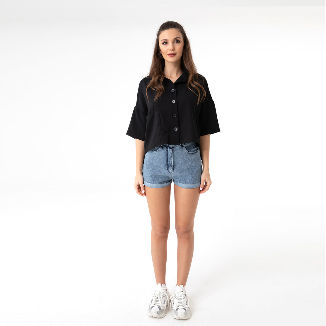 Short Sleeve Oversized Shirt 31175