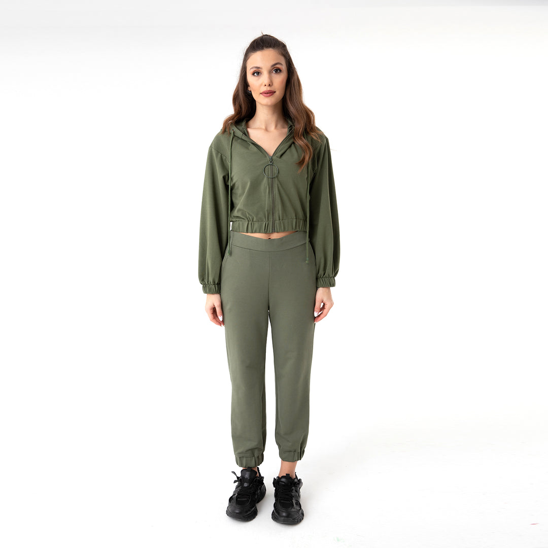 Zip-Up Cotton Hoodie 31099