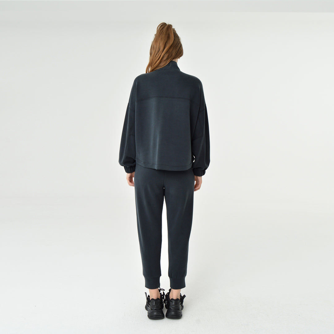 Zip Up High Neck Modal Sweatshirt 60394