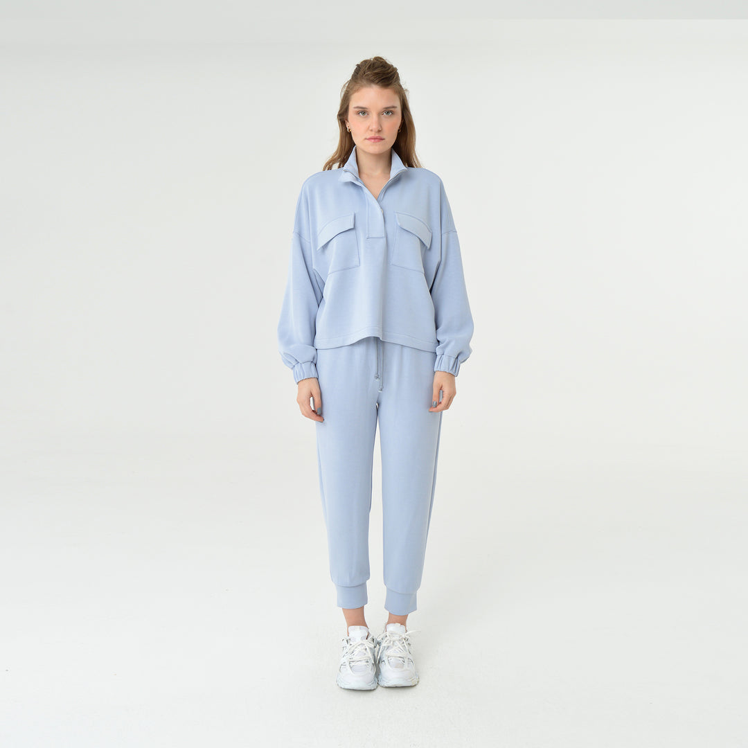 Zip Up High Neck Modal Sweatshirt 60394